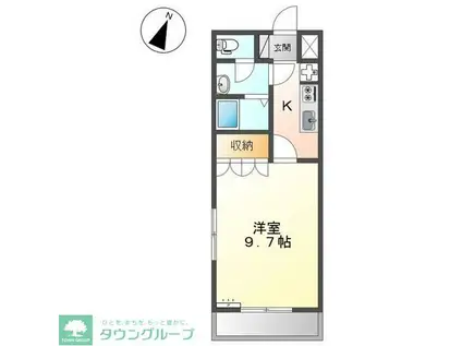 ホワイトガーデン(1K/2階)の間取り写真
