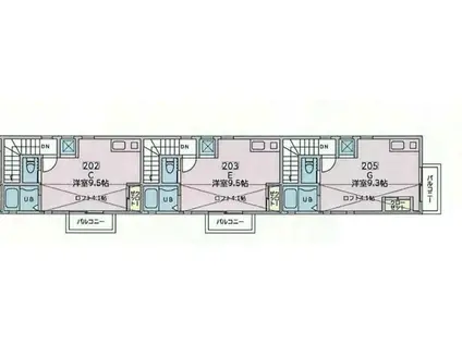 FIT北新宿(1K/2階)の間取り写真