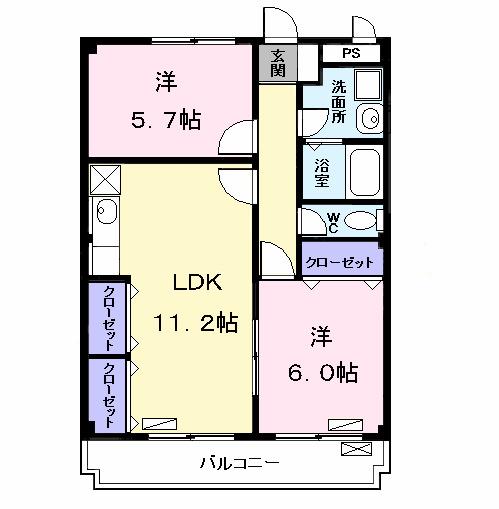 サザンウインドパートIII(2LDK/3階)の間取り写真