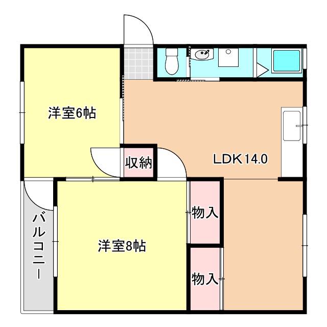 シティ次郎丸(3DK/2階)の間取り写真