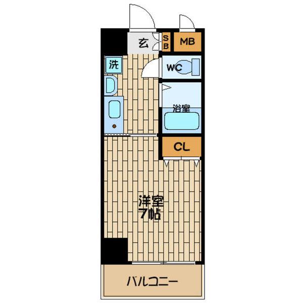 メゾンシティ鷺洲(1K/4階)の間取り写真