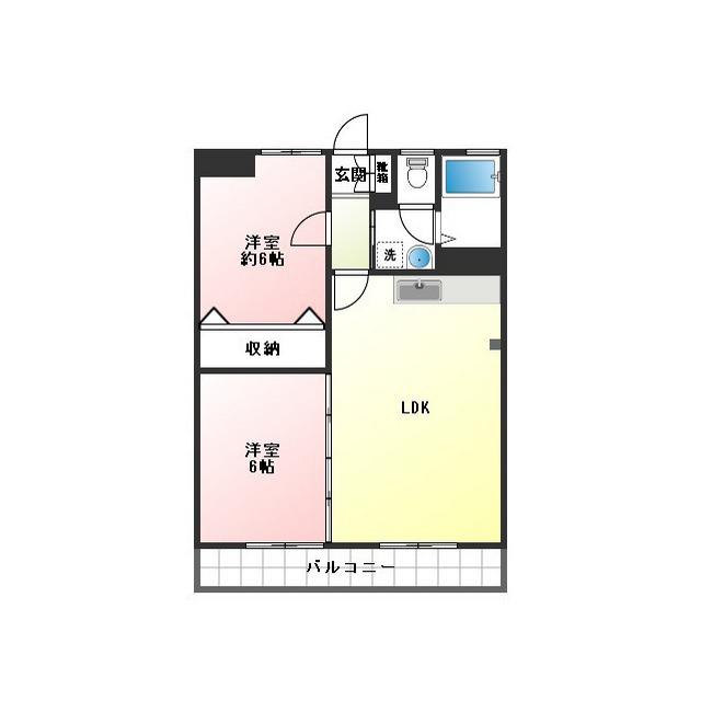 グリーンハイツ(2LDK/3階)の間取り写真