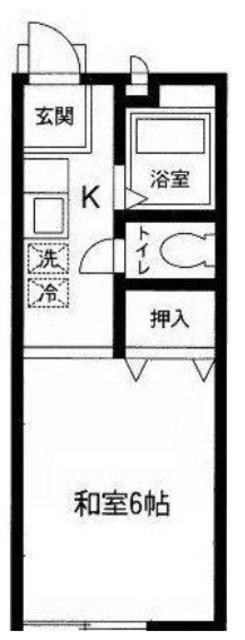 サンフォレスト(1K/1階)の間取り写真