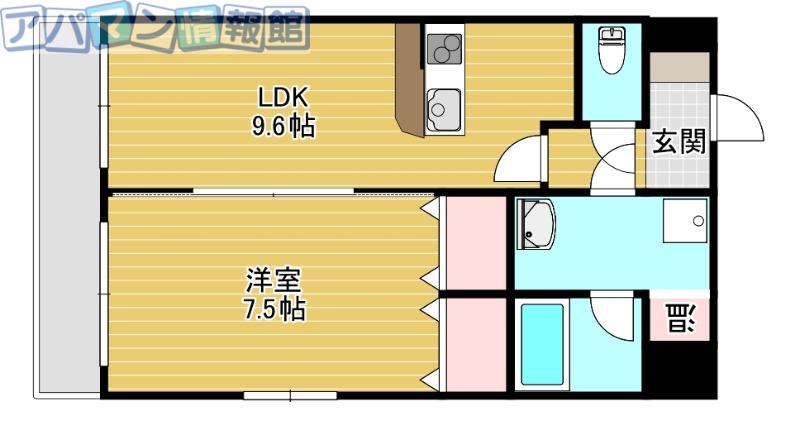 ベロウアイ東船場(1LDK/3階)の間取り写真