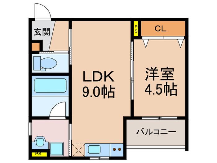 REXIA此花(1LDK/1階)の間取り写真