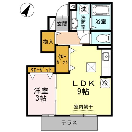 エクセル新外II101(1LDK/1階)の間取り写真