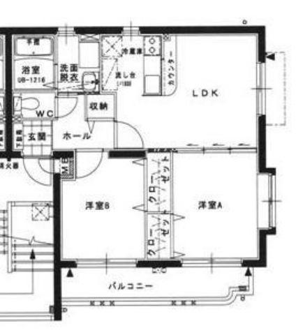 アークレアYⅠ(2LDK/1階)の間取り写真
