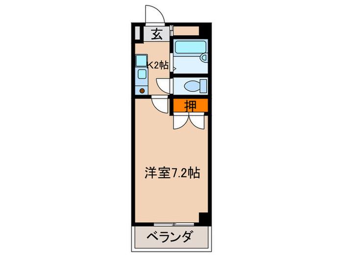 アリゼエンヌ(1K/1階)の間取り写真