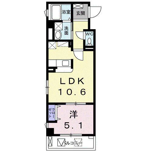 CASA G(1LDK/2階)の間取り写真