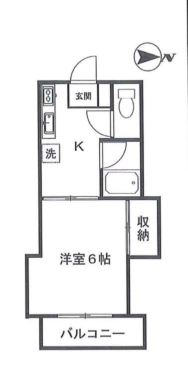 富士見荘(1K/1階)の間取り写真