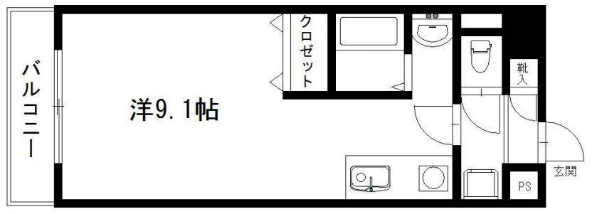 オンリーワン(ワンルーム/3階)の間取り写真