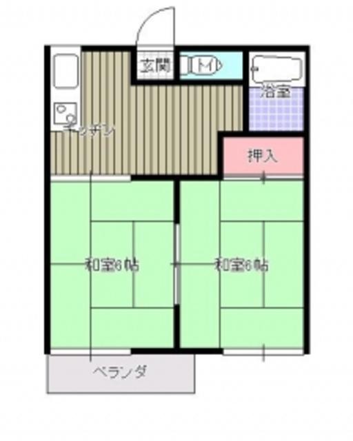 サニーハイツ(2DK/1階)の間取り写真