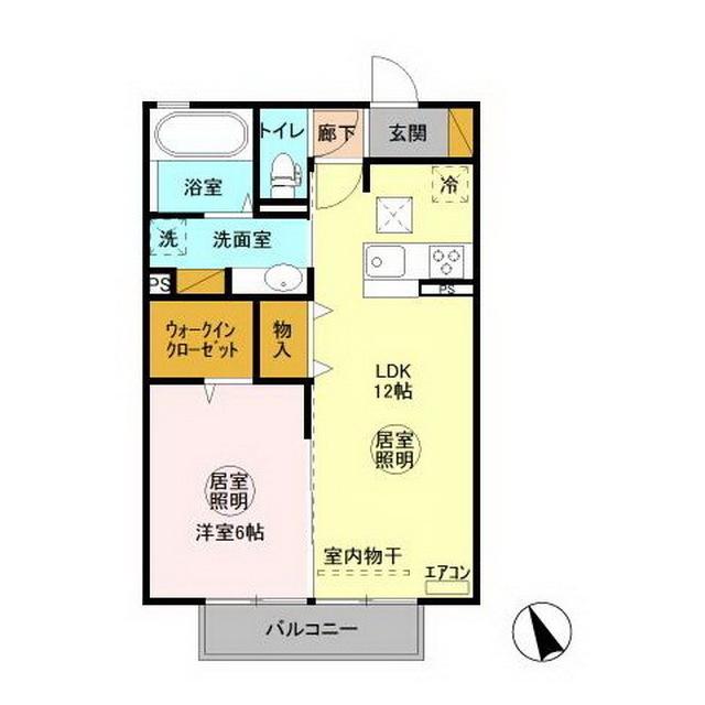 D-ROOM赤塚 B(1LDK/1階)の間取り写真