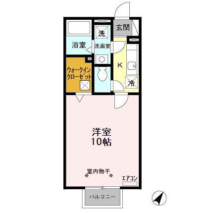 ESTRONDE(1K/1階)の間取り写真
