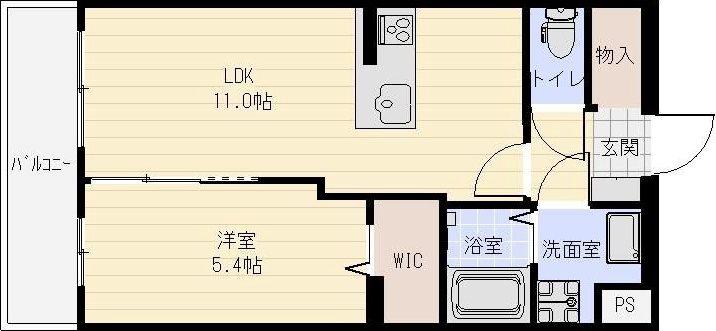 エルモッソ(1LDK/4階)の間取り写真