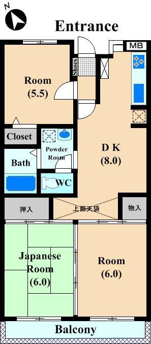 グリーンパーク津田山(3DK/3階)の間取り写真