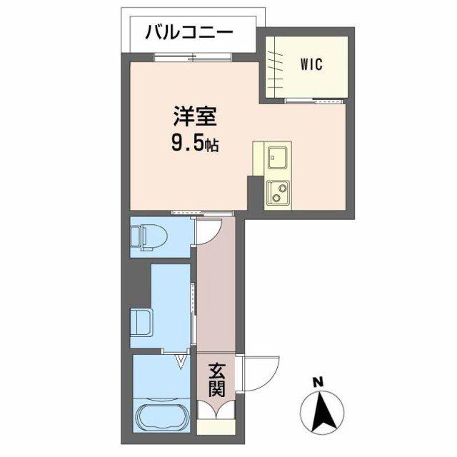 チェルシー 西津田 ウエスト(ワンルーム/2階)の間取り写真