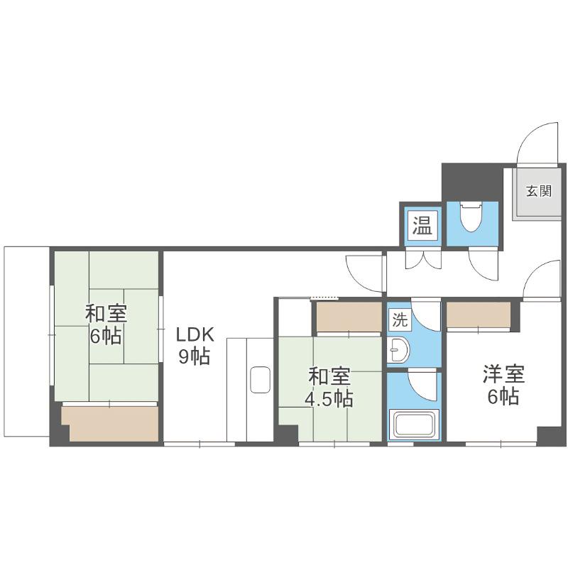 シャンボール南12条(3LDK/6階)の間取り写真