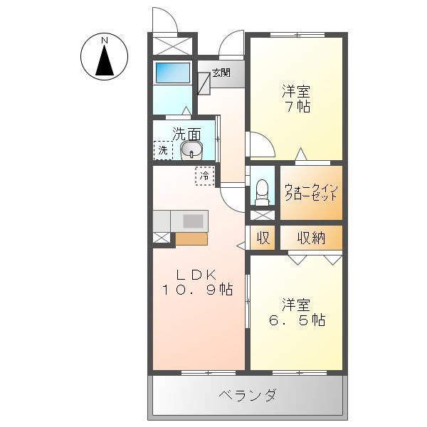 フランカーサ(2LDK/2階)の間取り写真