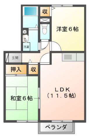 セジュールME秀(2LDK/1階)の間取り写真
