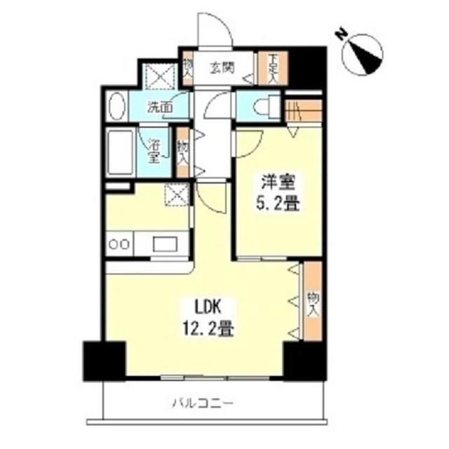 TKフラッツ渋谷(1LDK/7階)の間取り写真