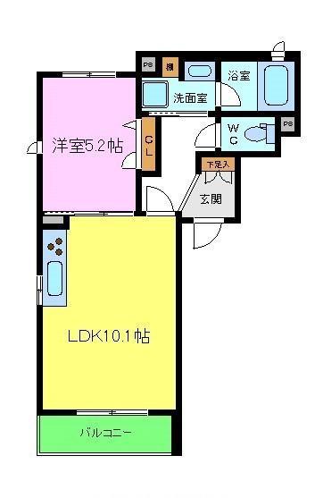 SHAMAISON RICCO(1LDK/2階)の間取り写真