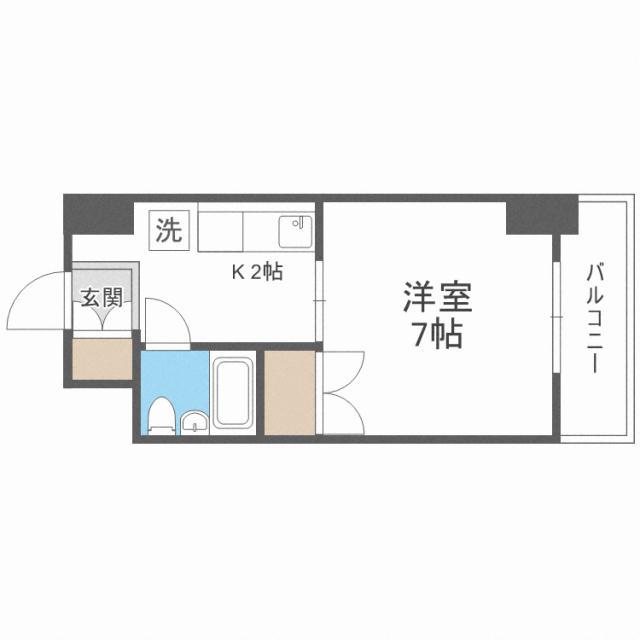 スタジオシティ(1K/5階)の間取り写真