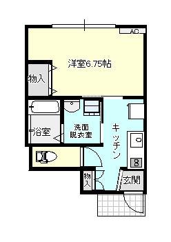 アバンティ京田(1K/1階)の間取り写真