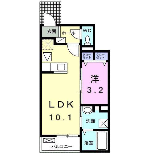 コリーヌ王禅寺(1LDK/1階)の間取り写真