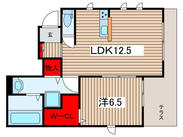 PEACE TOWN(1LDK/1階)の間取り写真