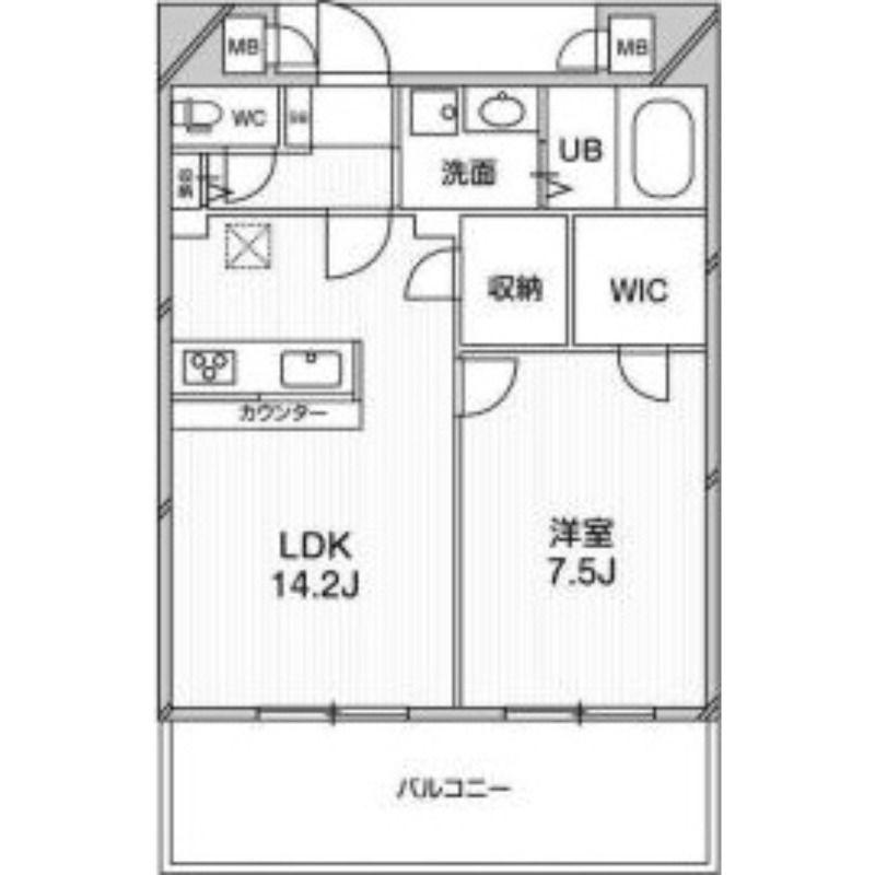 ルクレ阿波座レジデンス(1LDK/12階)の間取り写真