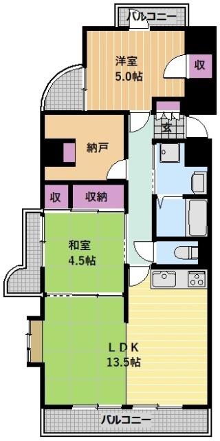 ロイヤル御器所(3DK/9階)の間取り写真