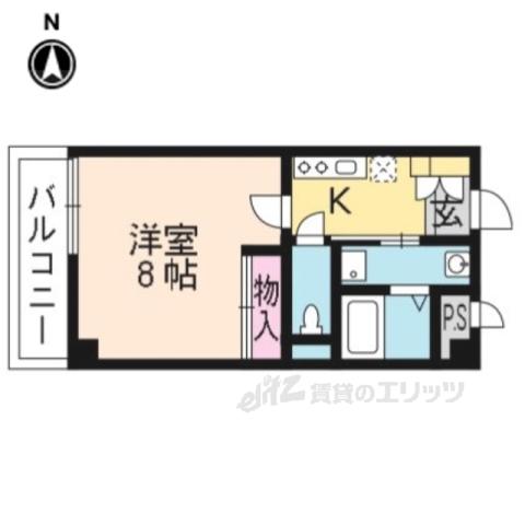 G・F四条烏丸(1K/3階)の間取り写真