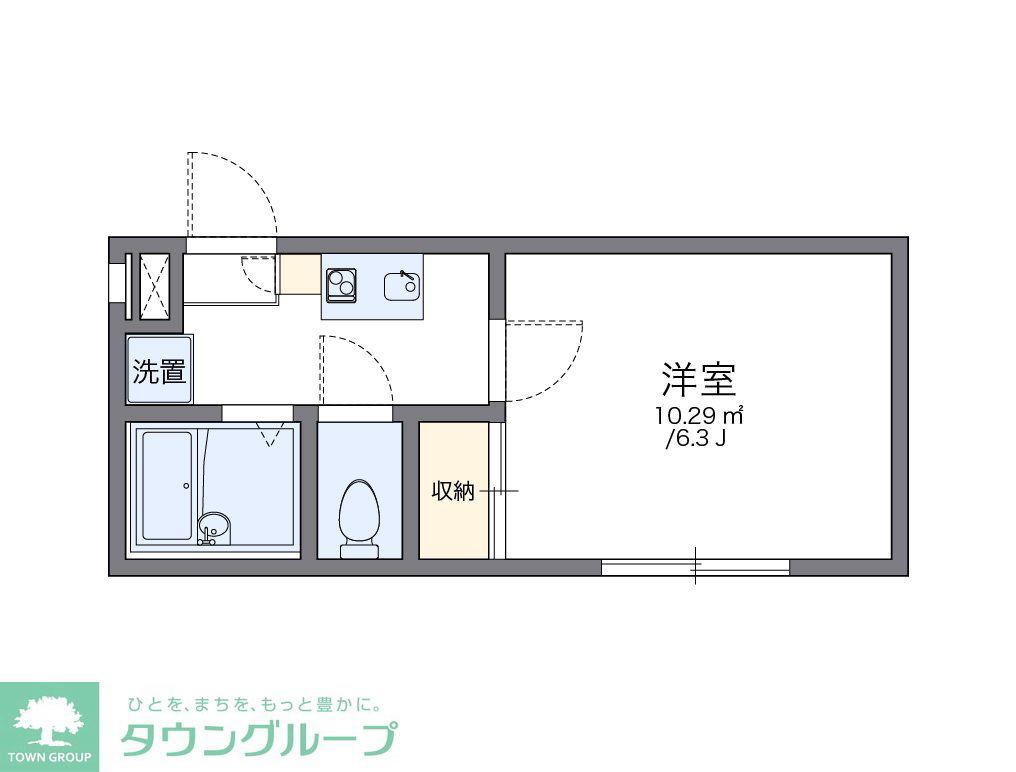 レオパレスクレストNY(1K/1階)の間取り写真