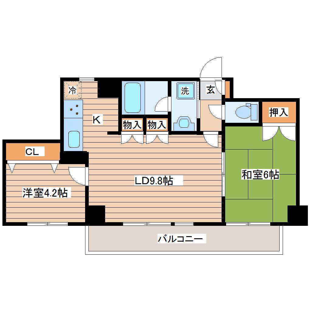 ガーデンハイツAIHARAI(2LDK/3階)の間取り写真