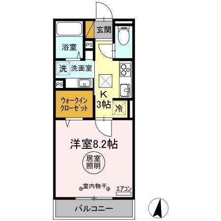 フォレストメゾン鉢形台 二番館(1K/1階)の間取り写真