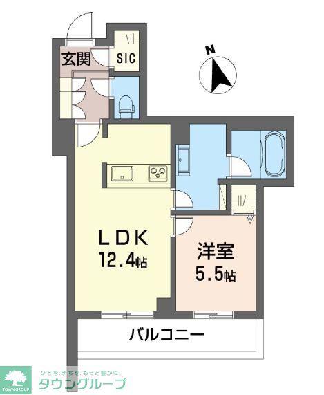ブラウニー(1LDK/1階)の間取り写真