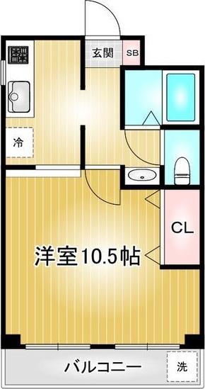 第72プロスパービル(1K/2階)の間取り写真