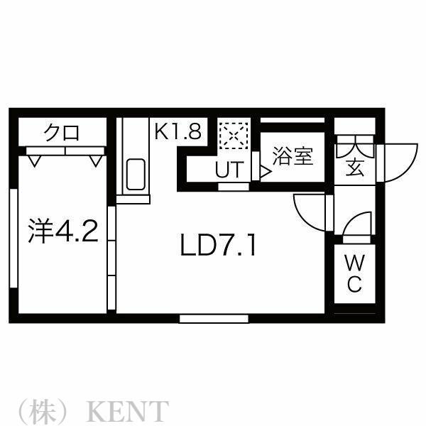 PREMIERE KOTONI(1LDK/1階)の間取り写真