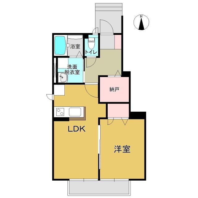 オーベル(1LDK/1階)の間取り写真