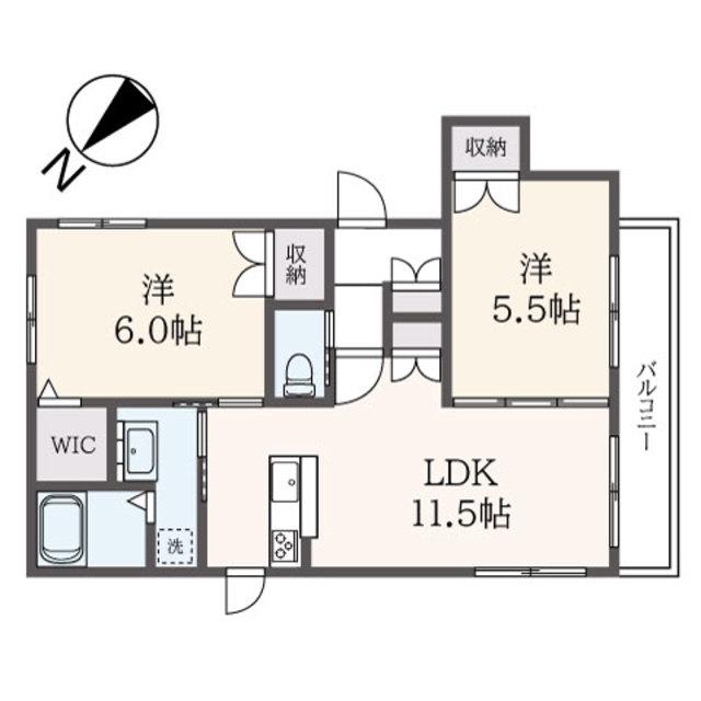 グランシャリオ(2LDK/2階)の間取り写真
