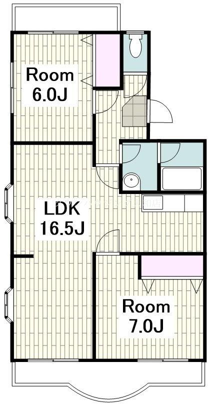パークヒル弐番館(2LDK/4階)の間取り写真
