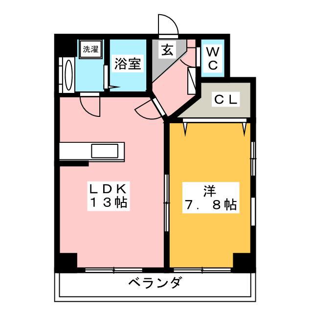メゾン白和(1LDK/6階)の間取り写真