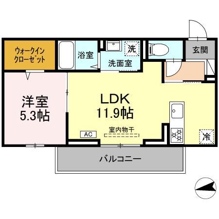 ベルディール(1LDK/2階)の間取り写真
