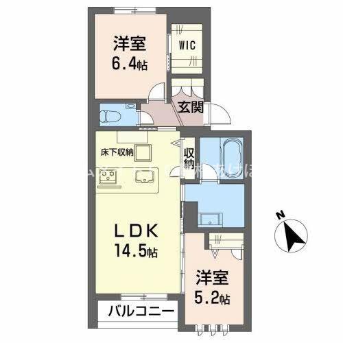 ベルフィオーレK(2LDK/1階)の間取り写真