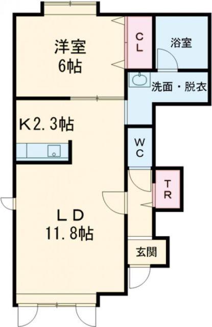 ニューエスパニアIA(1LDK/1階)の間取り写真