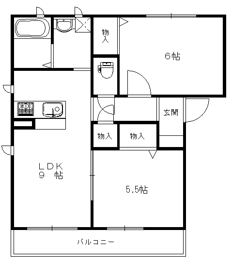 シャーメゾン誠和(2LDK/2階)の間取り写真