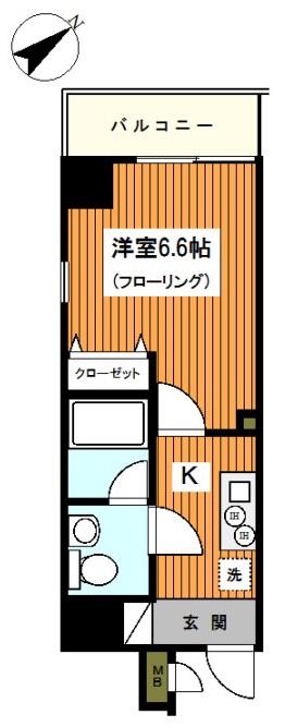 横浜コーヨー十番館(1K/5階)の間取り写真