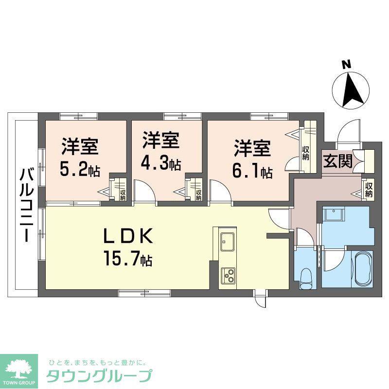 フィオーレ(3LDK/2階)の間取り写真