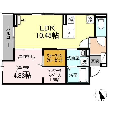 メゾン グランシャリオ(1LDK/3階)の間取り写真